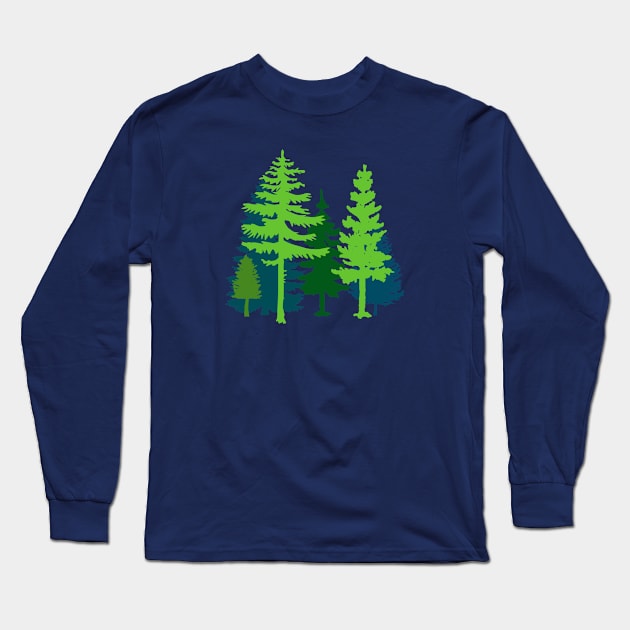 Trees silhouette Long Sleeve T-Shirt by PallKris